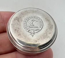 1809 Vinaigrette Antique Geo III Sterling Silver Round Box  - 95388