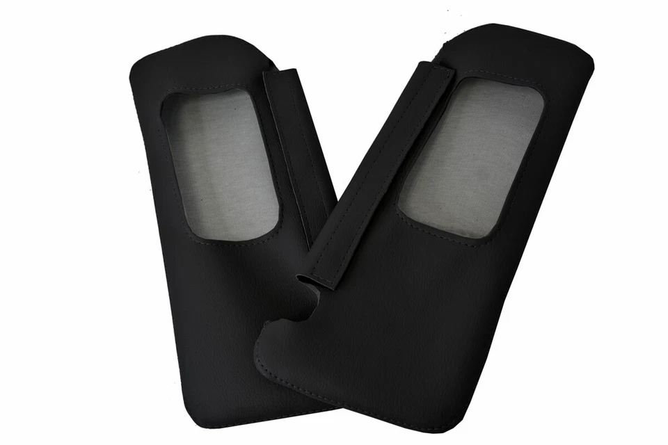 Se adapta a parasoles de cuero PVC 2002-2006 Acura RSX cubierta de 2 piezas negra Foto 3 de 4