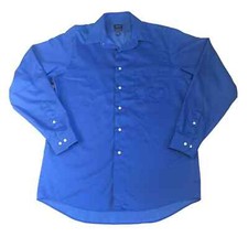 Mens Arrow Classic Fit Dress Shirt 15.5 Wrinkle Free 34/35 Blue