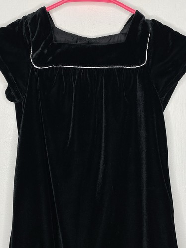 Carters Velvet Dress Girls Size 6X Short Sleeve Black Square Neck Short Sleeve - Picture 3 of 3