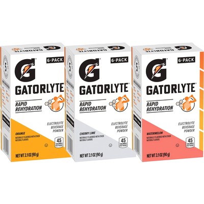 Gatorlyte Rapid Rehydration Electrolyte Beverage Variety Pack Lower Sugar Spe...