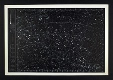 1958 Becvar Star Map XIV South Sky Milky Way Centaurus Lupus Scorpius Astronomy