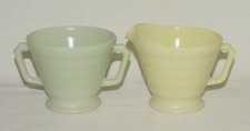 PERFECT Vintage Pastel Hazel Atlas "MODERNTONE" Creamer  Sugar Bowl 
