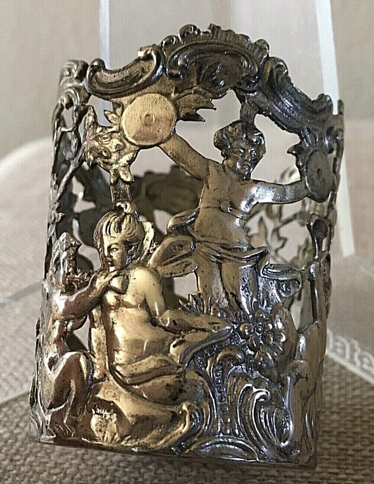 JUEGO PORTAVASOS PLATA FINA WEINRACK & SCHMIDT SIGLO XIX ROCOCÓ FRANCÉS HANAU ALEMANIA Foto 4 de 4