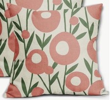 Garden Floral Flowers Spring Easter Linen Throw Pillow Cover Holiday HOME Decor