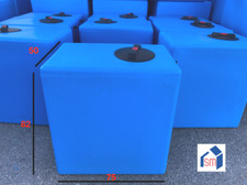 SERBATOIO ACQUA POLIETILENE LITRI 300 LT VERTICALE PARALLELEPIPEDO BLU 