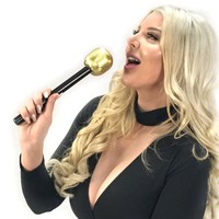 Gold Top Toy Plastic Microphone Rock Star Costume Prop Karaoke Party Favors Gift Gold Top Toy Plastic Microphone Rock Star Costume Prop Karaoke Party Favors Gift