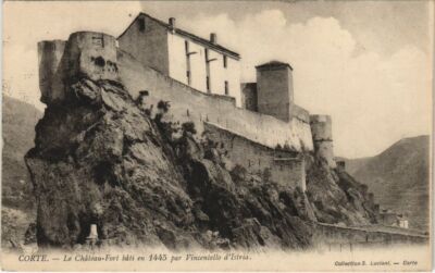 Old postcard Corte Le Chateau Fort built in 1445 CORSICA (1078596)