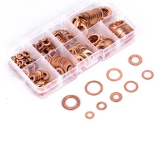 200Pcs Copper Diesel Injector Washers Fuel Set Seal Rings Assortment Kit M5-M14