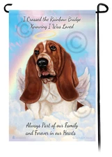 Basset Hound Red/White  Memorial Garden Flag