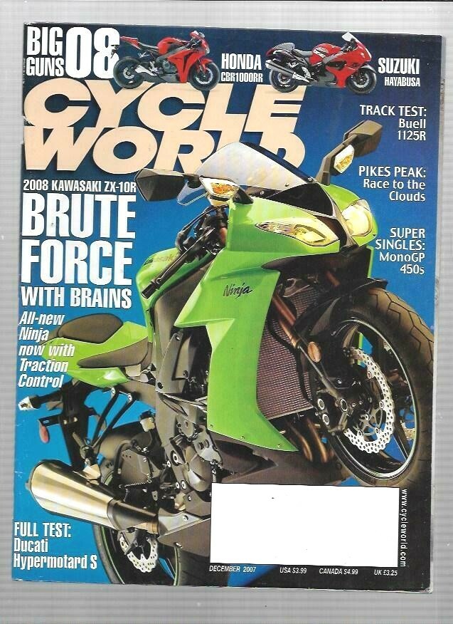⭐︎ Cycle World Magazine December 2007- Kawasaki ZX-14, Honda