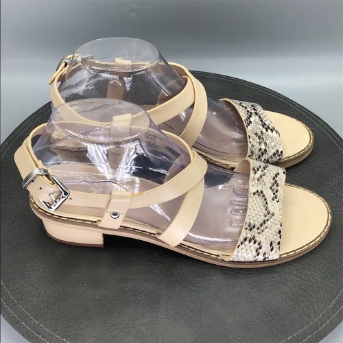 Heartbeat Heeled Sandals Womens 7 Snake Skin Cream/Tan