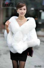 Fur Cape Best Rex Rabbit Fur Shawl Wraps Real Fox Fur Trim All Around For Party