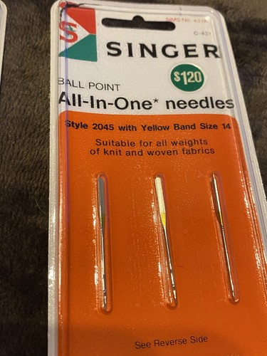 8 Vtg Packs Singer Sewing Machine Needles Yellow Band Ball Point Style 2045 New - Picture 5 of 6