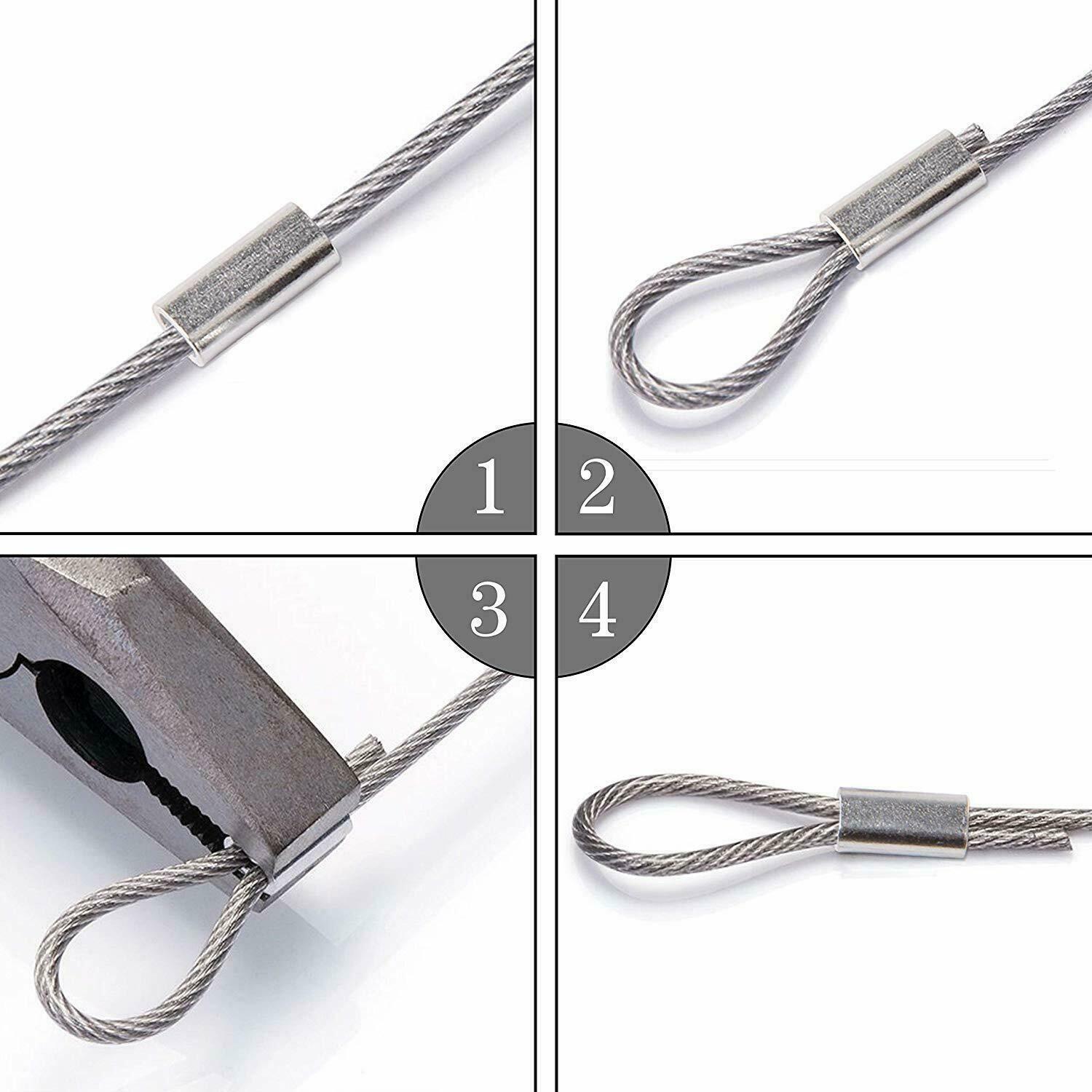 200pcs Aluminum Single Barrel Crimp Sleeves Fishing Line Crimps Sleeve