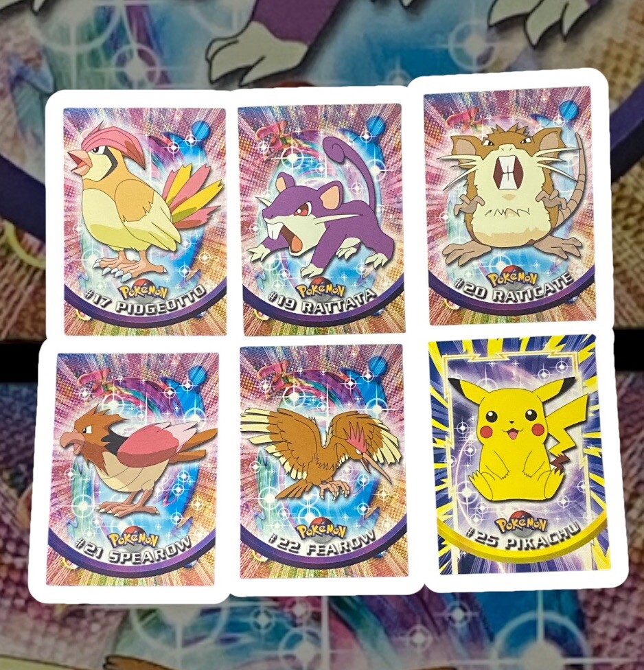 Lot Of 6- 1999 Pokemon Tv Animation Edition Topp Series 1 #17,19,20,21,22,25