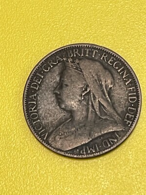 1897 Victoria Del Gra Britt Regina Coin - 1 Farthing