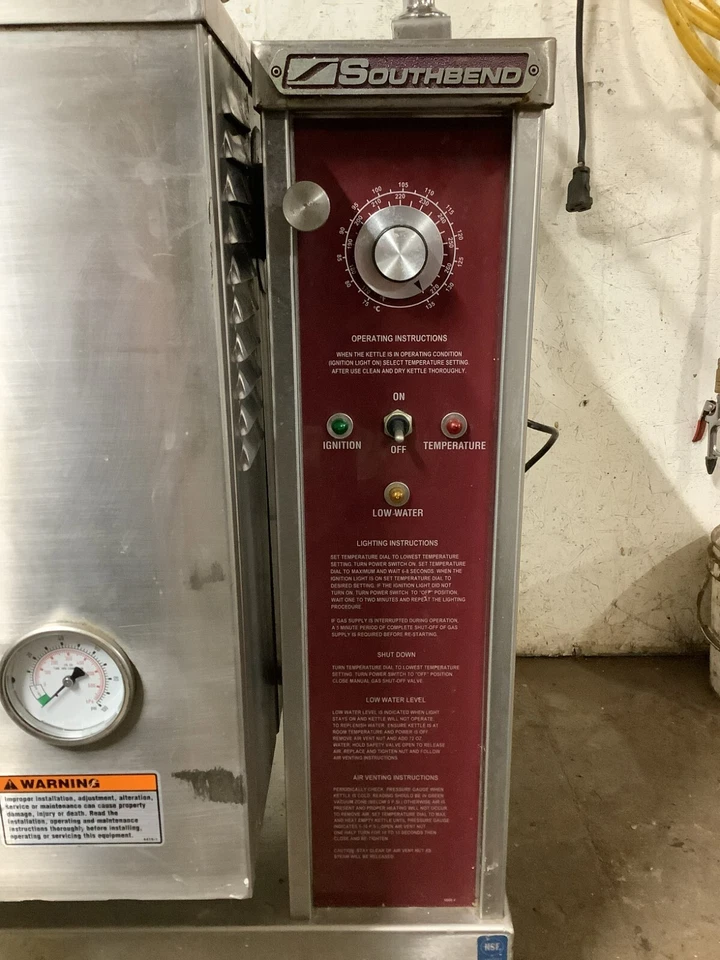 Hervidor basculante 12 gal Southbend KGCT-12 Nat. Gas probado Foto 4 de 4