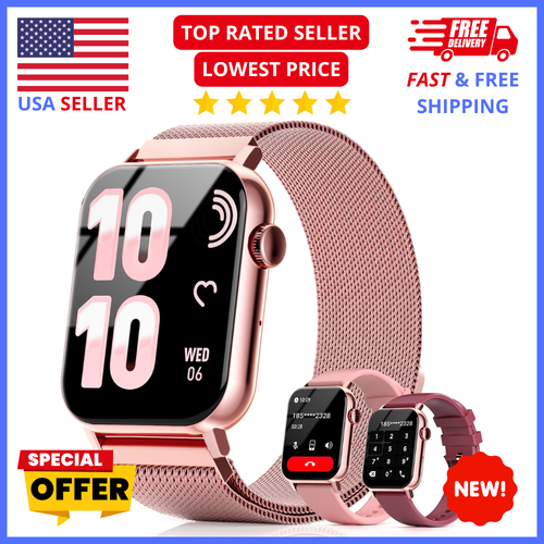 Smart Watches for Women 1.83" HD Fitness Tracker Make Calls 120+ Sport Modes