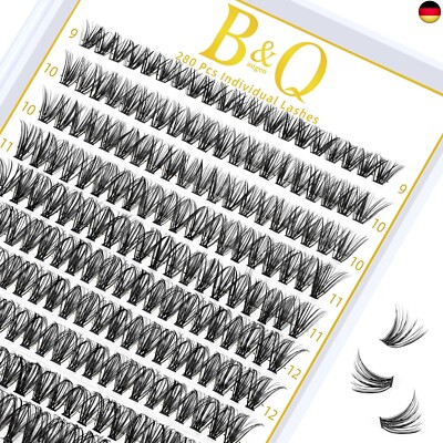 B&Q Individual Lashes, 40D Lash Cluster Einzelne Wimpern for Beginners D