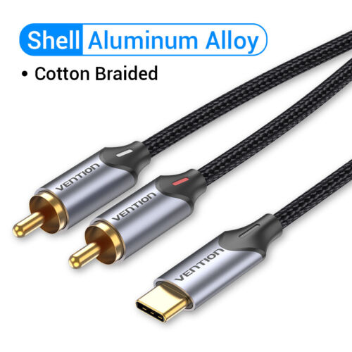 USB 3.1 Type C to Dual RCA Male Adapter Converter Video Audio Cable Cell Phone - Picture 13 of 13
