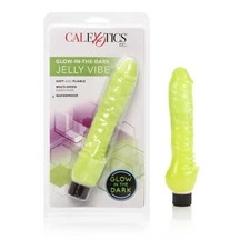 Cal Exotics Glow-In-The-Dark Jelly Vibe Green - Realistic Dildo Vibrator