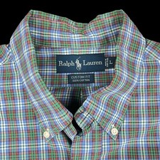 Ralph Lauren Vintage Custom Fit Men's Long Sleeve Button Down Shirt Size L