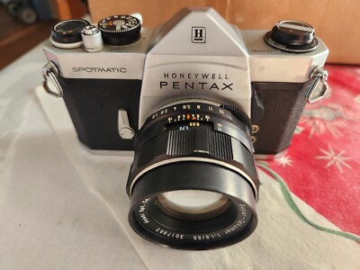 Honeywell PENTAX SPOTMATIC 35mm Camera  Super-Takumar 55mm 1.8 Untested 