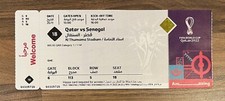 Qatar v Senegal FIFA World Cup 2022 Qatar Ticket Stub + Official Match Coke Cup