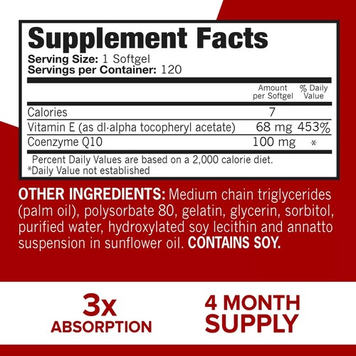 Qunol Ultra CoQ10 3x Better Absorption 100mg - 120 Count-UK STOCK - Picture 2 of 2