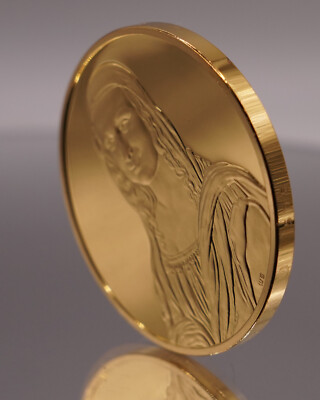 MONA LISA Leonardo DAVINCI 1975 Franklin Mint 24k EP 925 Silver