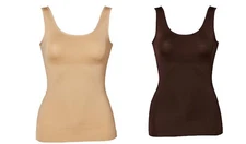 Yummie 2-pack Seamless 2-Way Shaping Tank, Coffee/Almond S/M, (630824)