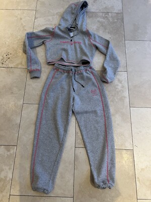 girls grey and pink tracksuit by Soda Pop at JD Sports UK vgc