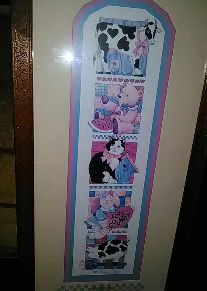 Vintage Framed Wall Picture/Print "I Love Country" By Barbara Mock * - Image 2 of 4