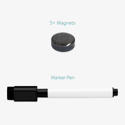 Tablero magnético con diseño de lámparas sobre madera con rotulador e imanes - Imagen 6 de 6