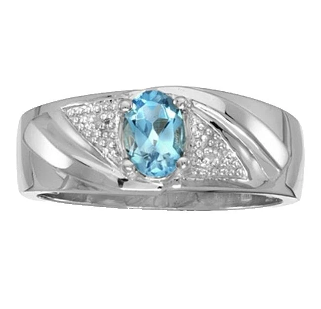 Topaz White Gold 10k Jewelry for Men