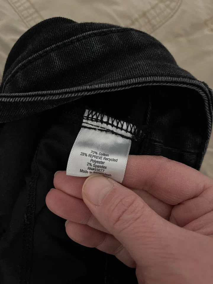 Pantalones cortos elásticos de jean para mujer St. Johns Bay negros talla 18W Foto 4 de 4