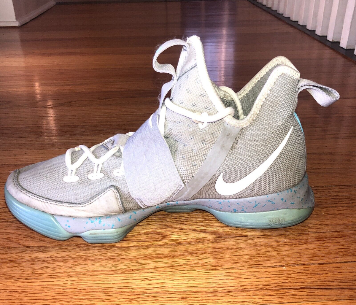Nike Lebron James 14 MAG Men Size 8.5 Gray Blue Back To The Future