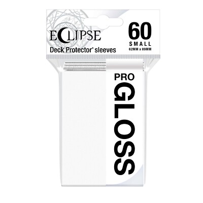 (60) Ultra Pro Eclipse PRO GLOSS ARCTIC WHITE Small Deck Protector Card Sleeves