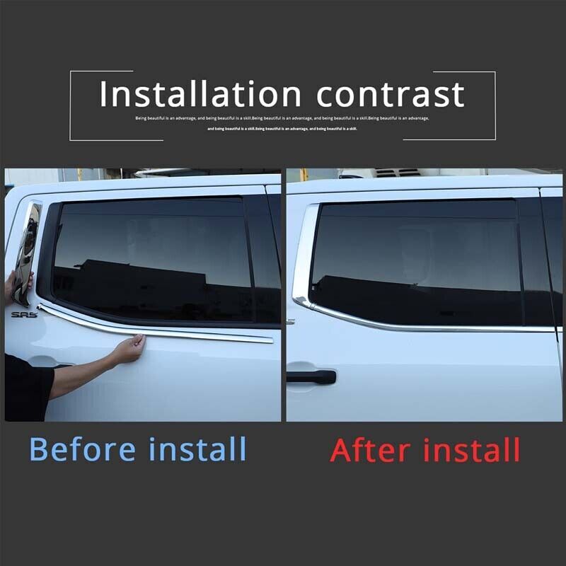 6Pc Steel Chrome Door Window Sill Molding Panel Trim For Toyota Tundra