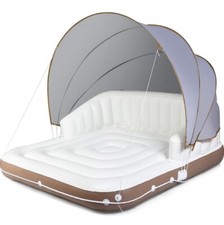 Canopy Island Inflatable Pool Float Lounge Swimming Raft Lounge Beach Seaside