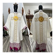 WHITE IVORY VESTMENT CHASUBLE  STOLE NATIVITY OF JESUS