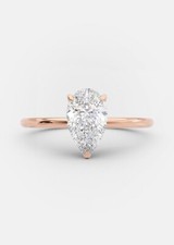 2Ct Pear Lab-Created Diamond Women Engagement Ring 14k Rose Gold Plated