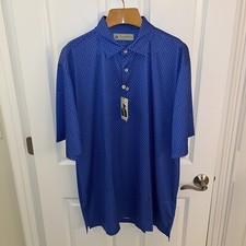 Donald Ross Golf Polo Shirt Men Extra Extra Large XXL 2XL Royal Geometric NWT