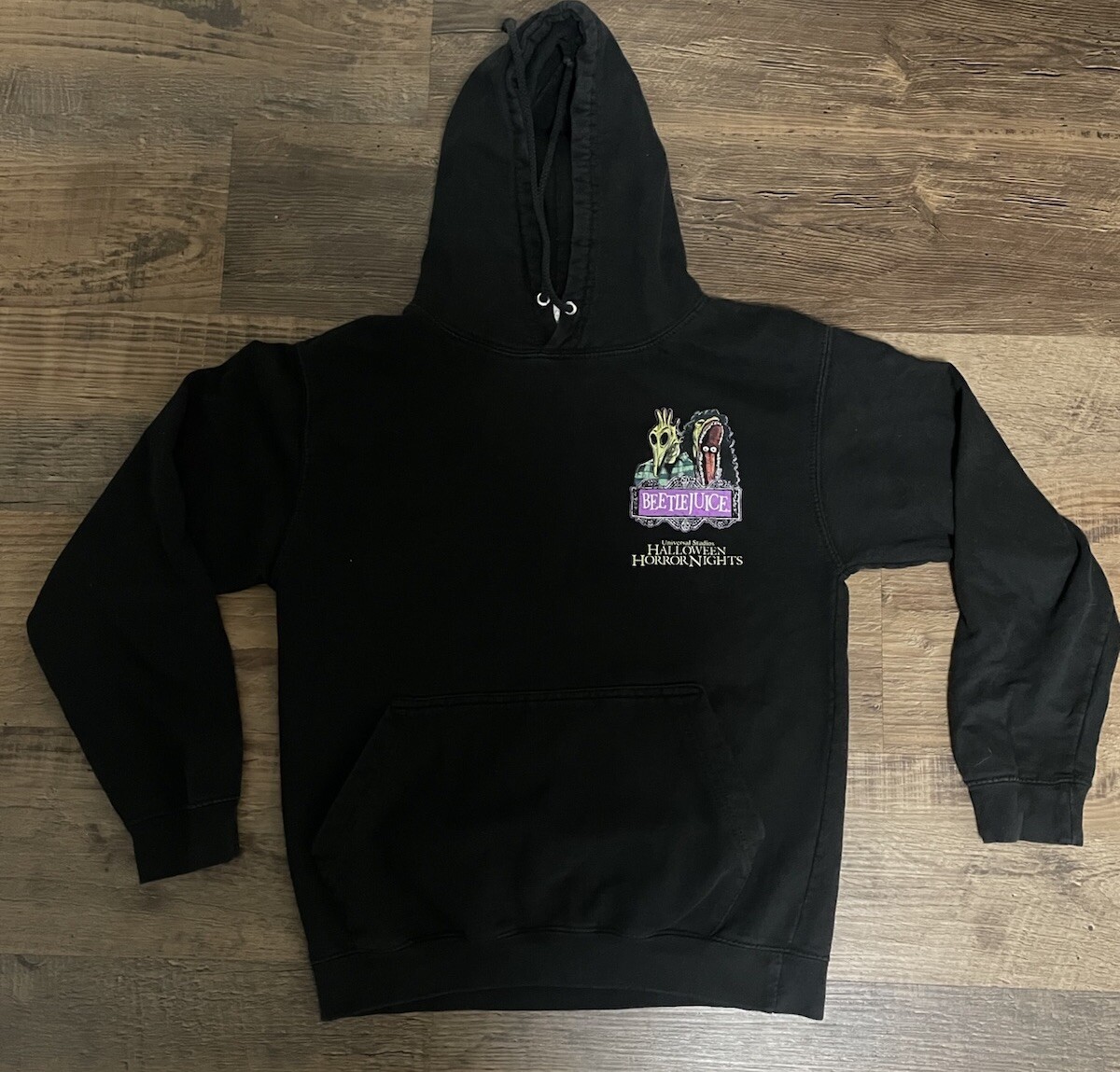 Halloween Horror Nights Beetlejuice Hoodie Sz Small Universal Studios Sweatshirt