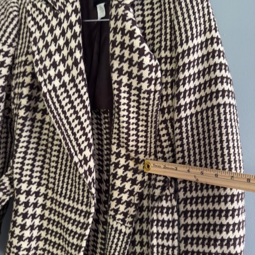 J.Crew Wool Houndstooth Belted Long Coat Size 8 Modern Classic Tailored - Imagen 11 de 13