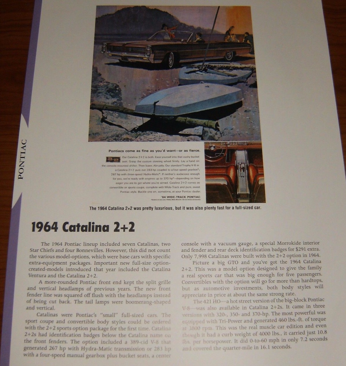 1964 Pontiac Catalina 2+2 Specs Info Photo 64 421 389