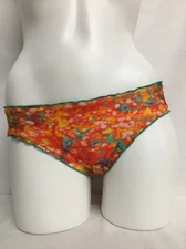 LULI FAMA BRAZILIAN HIPSTER RUFFLE BIKINI SWIM BOTTOM PINK ORANGE XL NEW READ