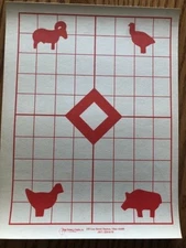 IHMSA Paper red Silhouette Targets - 50 Small Bore Rifle paper targets.