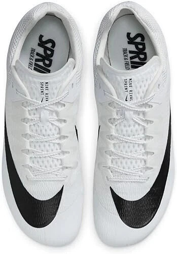 NIKE ZOOM RIVAL SPRINT TRACK SPIKES WHITE AND BLACK DC8753-100 4.5-13 NIB NO LID - Picture 6 of 13
